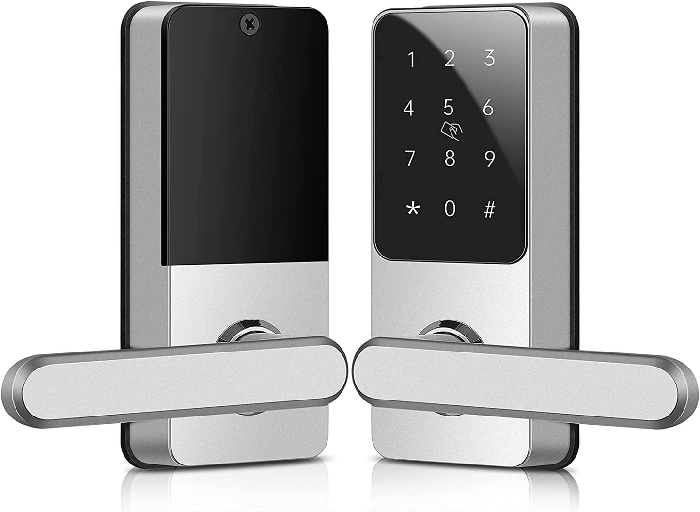 Smart Lever Door Lock【Only Fit Right Handle Door】 Touchscreen Keypad, Keyless Entry Door Lock Featuring Auto-Locking, Compatible with Alexa & Google Assistant