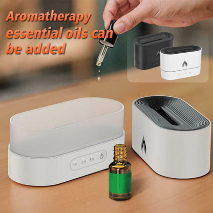 250Ml USB Air Humidifier Essential Oil Aroma Diffuser 3D Flame Mist Home Office